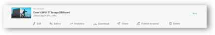 Dailymotion video action bar